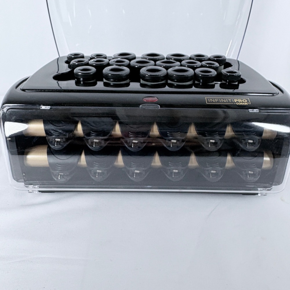 InfinitiPro by Conair Hot Rollers Ceramic Flocked Hair Curlers Clips Set HS32N